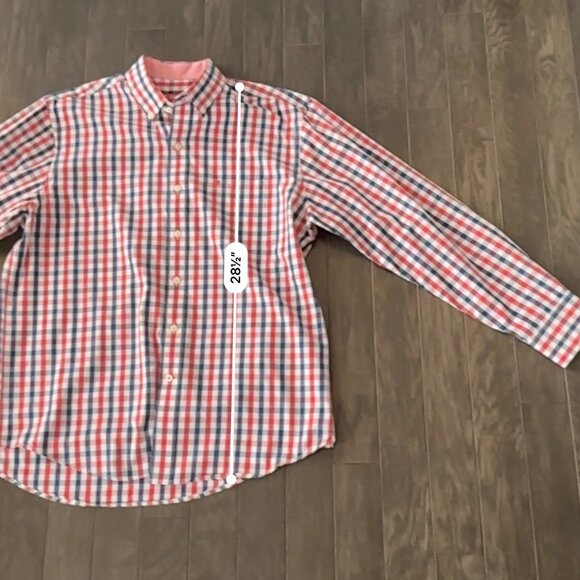 Red, Blue & White Check Large Izod Shirt - Picture 6 of 11